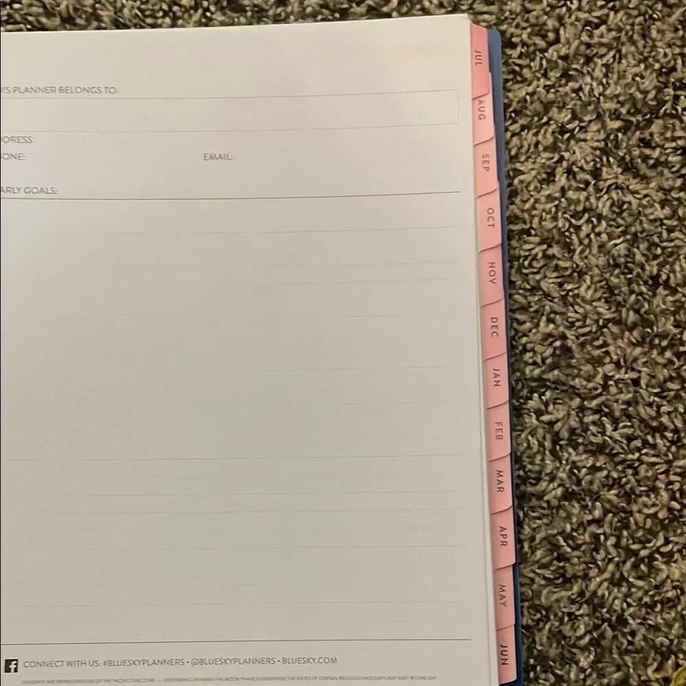 Blue Sky Multicolor Striped Planner